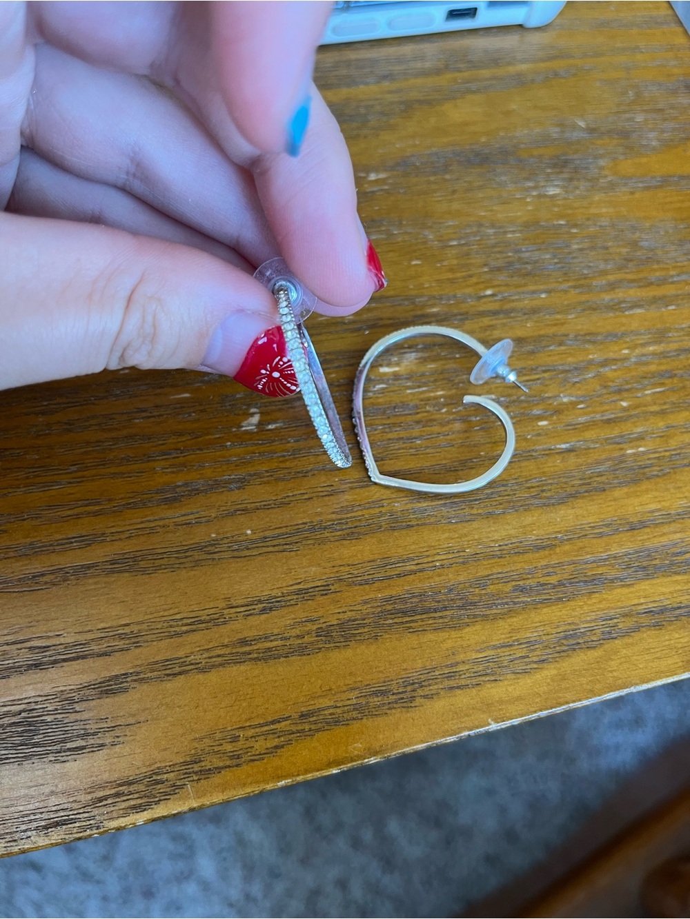 Silver Heart Hoop Earrings